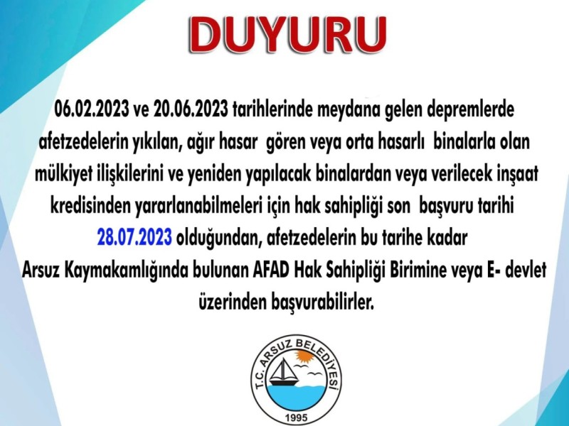 HAK SAHİPLİLİĞİ BAŞVURULARI HAKKINDA