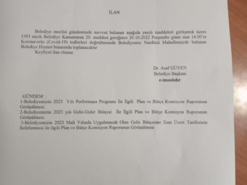 EKİM 2022 OLAĞAN MECLİS TOPLANTISI 2. OTURUM