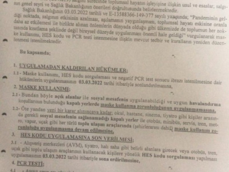 İLÇE HIFZISSIHHA KARARLARI (04.03.2022)